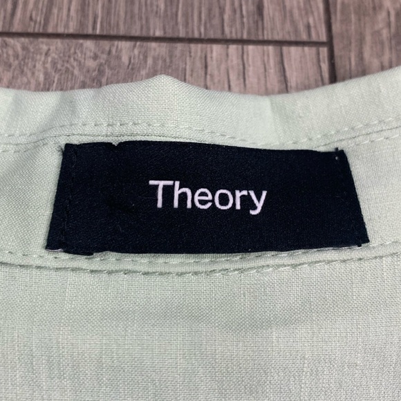 Theory Patch-Pocket Blazer in Stretch Linen in Mint Size 8 - Picture 4 of 15